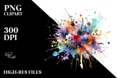 Colorful Brushstroke Splashes PNG Product Image 2