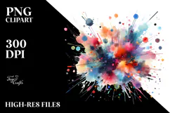 Colorful Brushstroke Splashes PNG Product Image 2