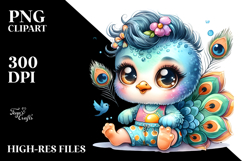 Cute Baby Peacock PNG Product Image 2