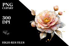 Material Camellia Watercolor Splash PNG Product Image 2
