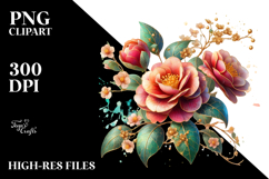 Material Camellia Watercolor Splash PNG Product Image 2
