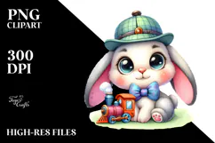 Adorable Baby Bunny in Watercolor Product Image 2