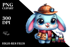 Goofy Baby Bunny with Train PNG Product Image 2