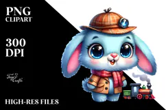 Goofy Baby Bunny with Train PNG Product Image 2