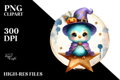 Washed Watercolor of Cute Baby Peacock, Halloween PNG Product Image 2