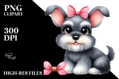 Watercolor Cute Miniature Schnauzer PNG Product Image 2