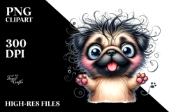 Cute Cartoon Pug with Big Eyes PNG Product Image 2