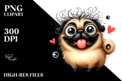 Cute Cartoon Pug with Big Eyes PNG Product Image 2
