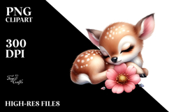 Sleeping Baby Deer PNG Product Image 2