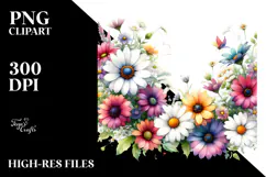 Colorful Daisy Watercolor PNG Product Image 2