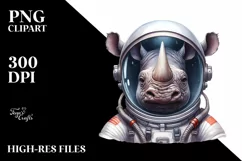 Funny Rhino Astronaut Helmet | Sublimation Clipart Product Image 1