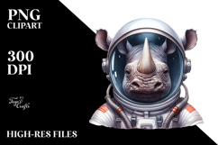 Funny Rhino Astronaut Helmet | Sublimation Clipart Product Image 2