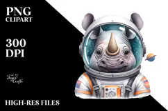 Funny Rhino Astronaut Helmet | Sublimation Clipart Product Image 2