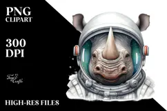 Funny Rhino Astronaut Helmet | Sublimation Clipart Product Image 2