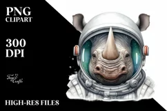 Funny Rhino Astronaut Helmet | Sublimation Clipart Product Image 3