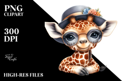 Energetic Baby Giraffe with Cool Haircut, PNG Product Image 2