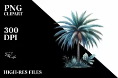 Watercolor Palm Tree Vintage Clipart Product Image 1