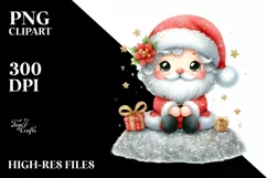 Cute Santa Watercolor PNG Product Image 3