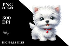 Cute Cartoon West Highland White Terrier PNG Product Image 2