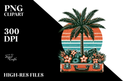 Retro Tropical Tree Van PNG Product Image 2
