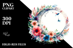 Vibrant Moon Flowers | Sublimation Clipart Product Image 2