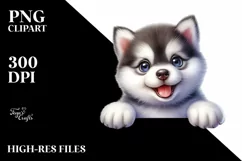 Enthusiastic Baby Siberian Husky Clipart Product Image 3