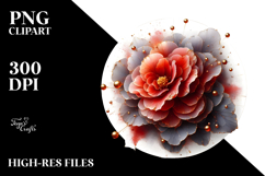 Abstract Begonia Watercolor Splash PNG Product Image 2