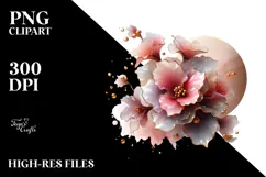 Abstract Begonia with Glossy Finish, Artistic PNG Product Image 2