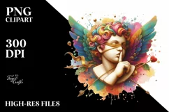 Cupid Angel Of Love Gesture Watercolor Florals Clipart Product Image 7