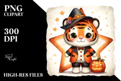 Cute Baby Tiger Halloween PNG Product Image 2
