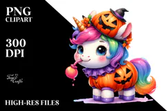 Cute Baby Unicorn Halloween PNG Product Image 2