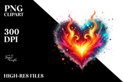Fire Heart Digital Painting PNG Product Image 2