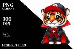 Funny Baby Tiger as Vampire | Sublimation | Clipart Product Image 1