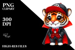 Funny Baby Tiger as Vampire | Sublimation | Clipart Product Image 2
