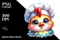 Vibrant Smiling Cute Baby Rooster PNG Product Image 2