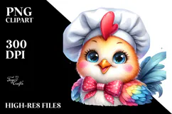 Vibrant Smiling Cute Baby Rooster PNG Product Image 2