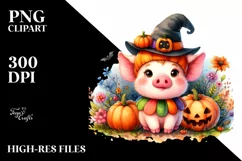 Vibrant Halloween Pig Art | Sublimation Clipart Product Image 3