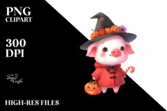 Baby Pig Halloween Clipart | Sublimation Product Image 3