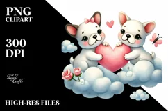 Cute Cloud French Bulldog PNG Product Image 2