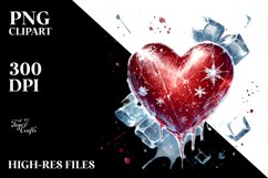 Icy Red Glossy Heart PNG Product Image 2