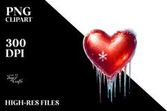 Icy Red Glossy Heart PNG Product Image 2