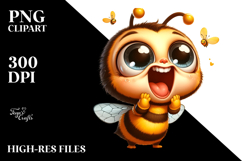 Expressive Cute Bee PNG Product Image 2