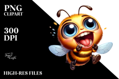 Exaggerated Cute Bee, Colorful PNG Product Image 2