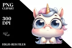 Funny Baby Face Unicorn PNG Product Image 3