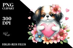 Cute Doodled Japanese Chin PNG Product Image 2