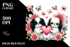 Cute Doodled Japanese Chin PNG Product Image 2
