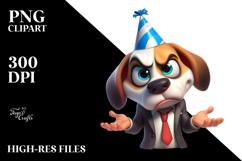Cute Dog with Mock Seriousness PNG Product Image 2