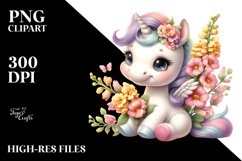 Baby Unicorn with Snapdragon | Clipart Product Image 3
