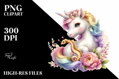 Baby Unicorn with Snapdragon | Clipart Product Image 1