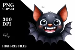 Funny Bat Smile Halloween Clipart | Sublimation Product Image 1